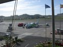 A l'aéroport, un des avions à hélices assurant le trafic entre les différentes îles des Canaries